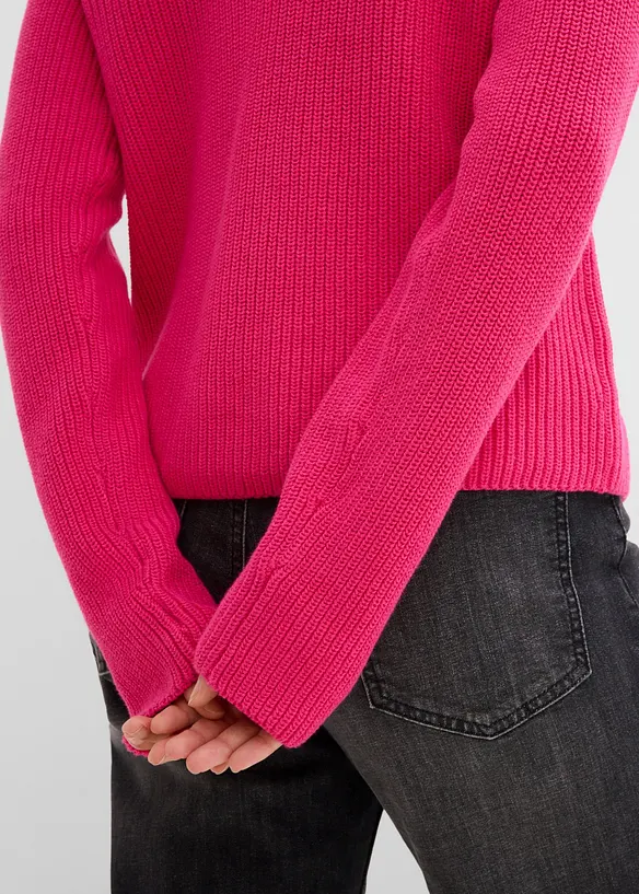 Rippstrickpullover aus reiner Bio-Baumwolle, bonprix