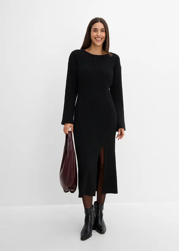 Strickkleid mit Schlitz, bonprix