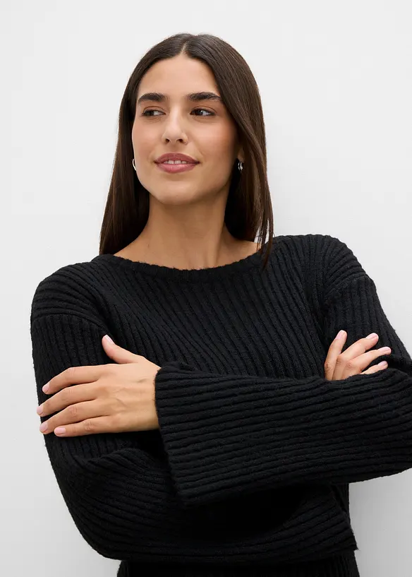 Strickkleid mit Schlitz, bonprix