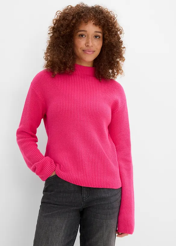 Rippstrickpullover aus reiner Bio-Baumwolle, bonprix