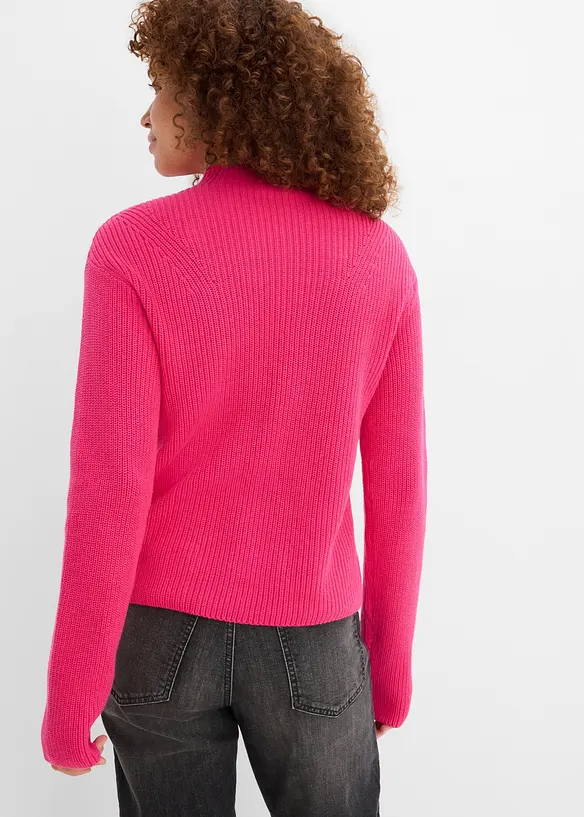 Rippstrickpullover aus reiner Bio-Baumwolle, bonprix