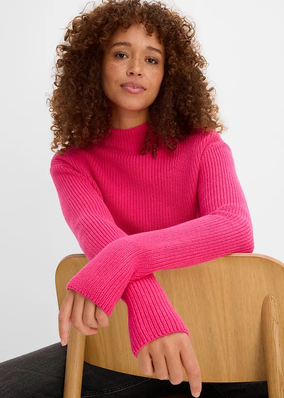 Rippstrickpullover aus reiner Bio-Baumwolle, bonprix