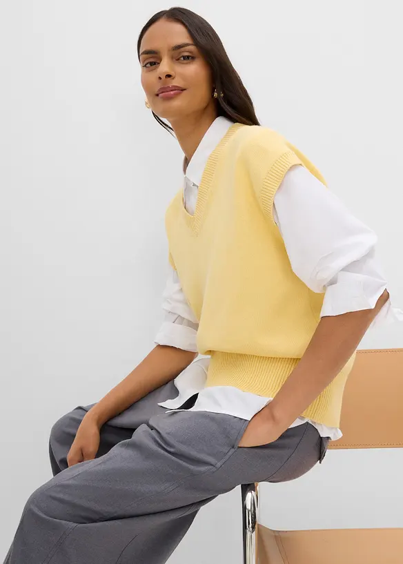 Pull sans manches 100% coton, bonprix