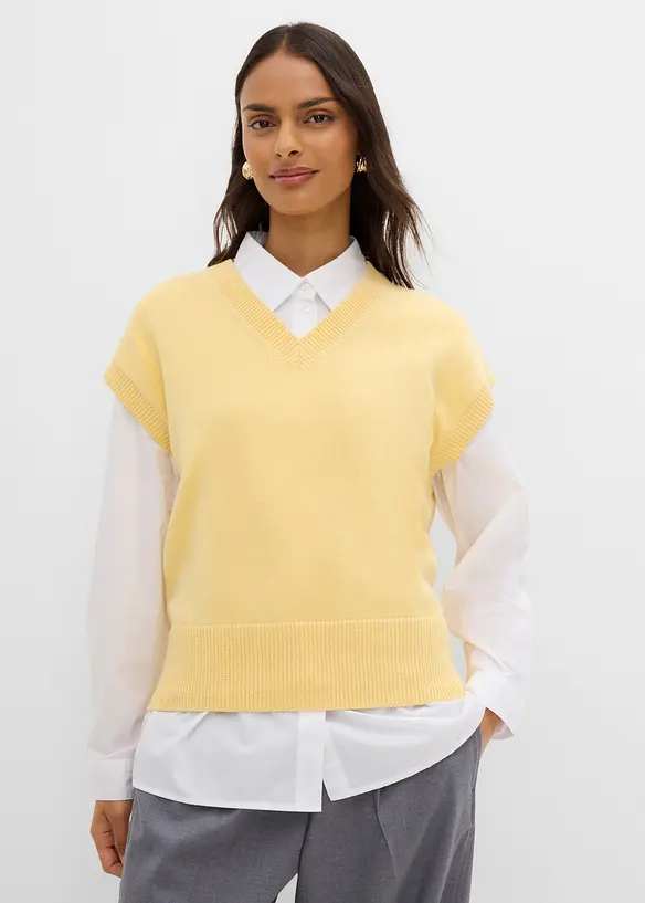 Pull sans manches 100% coton, bonprix