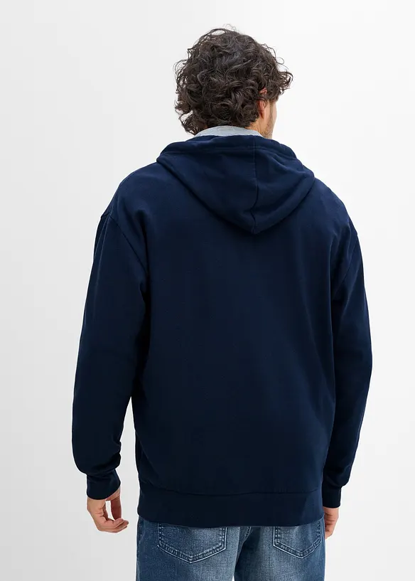 Sweat zipp&eacute; &agrave; capuche, coupe ample, bonprix