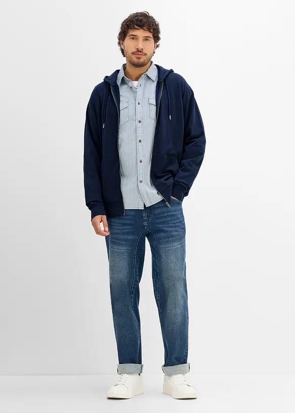 Sweat zipp&eacute; &agrave; capuche, coupe ample, bonprix