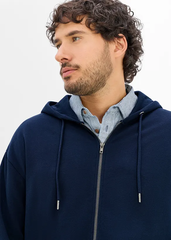 Sweat zipp&eacute; &agrave; capuche, coupe ample, bonprix