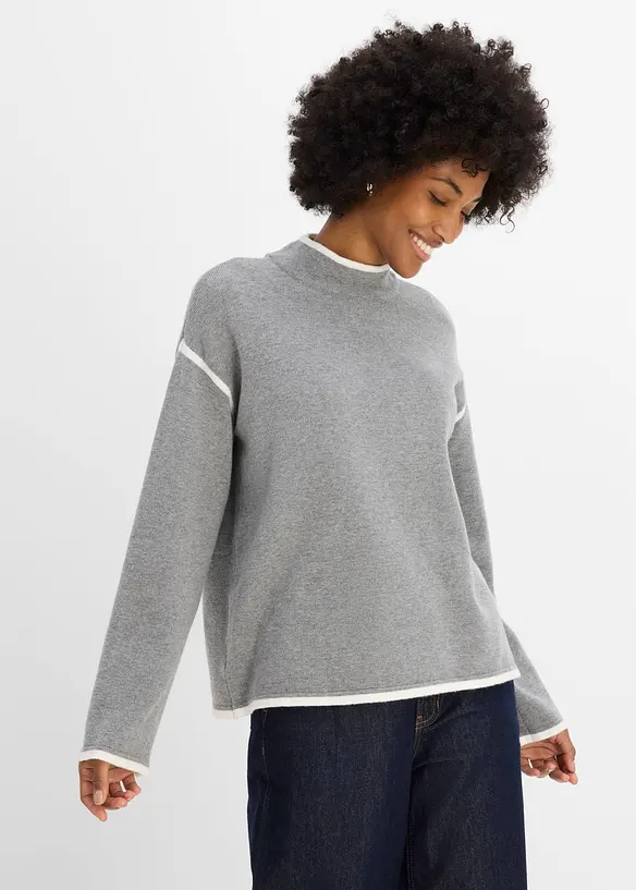 Rollkragenpullover aus Baumwoll-Mix, bonprix