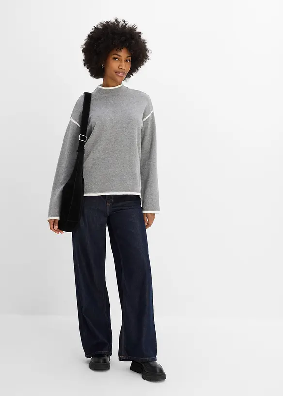 Rollkragenpullover aus Baumwoll-Mix, bonprix