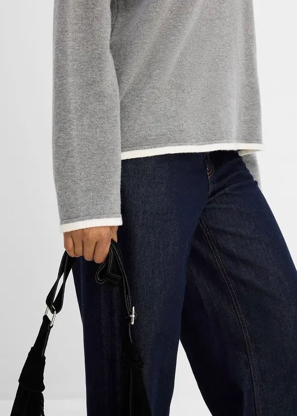 Rollkragenpullover aus Baumwoll-Mix, bonprix
