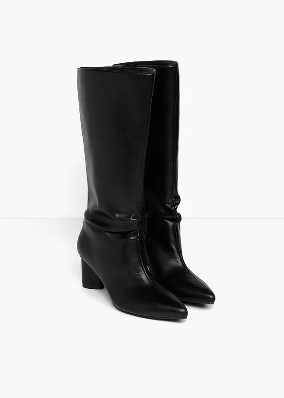 Bottes tige large &agrave; talon bloc, bonprix