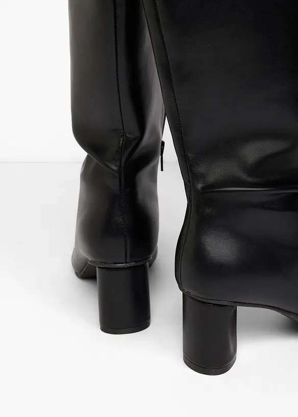 Bottes tige large &agrave; talon bloc, bonprix