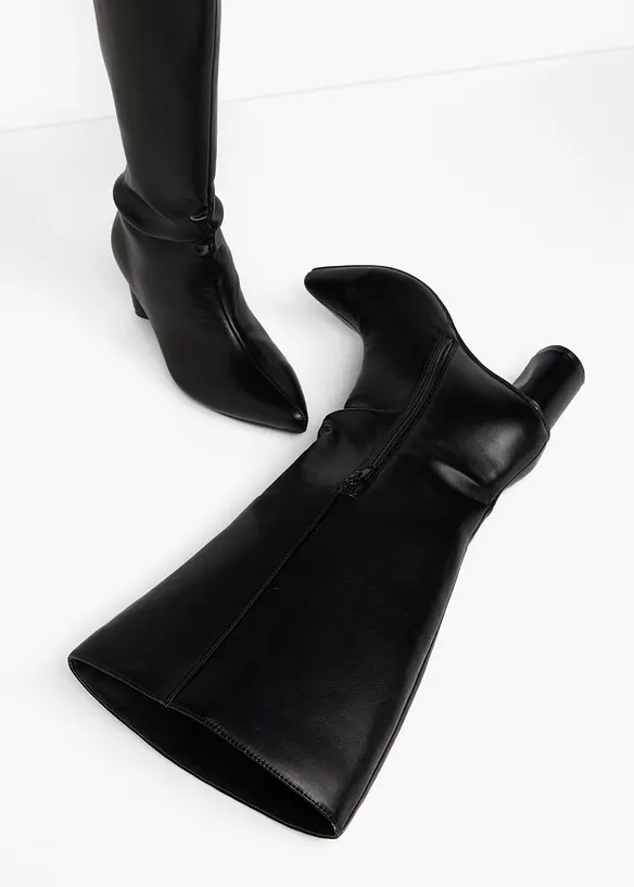 Bottes tige large &agrave; talon bloc, bonprix