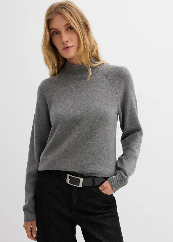 Pull col roul&eacute; 100% coton, bonprix