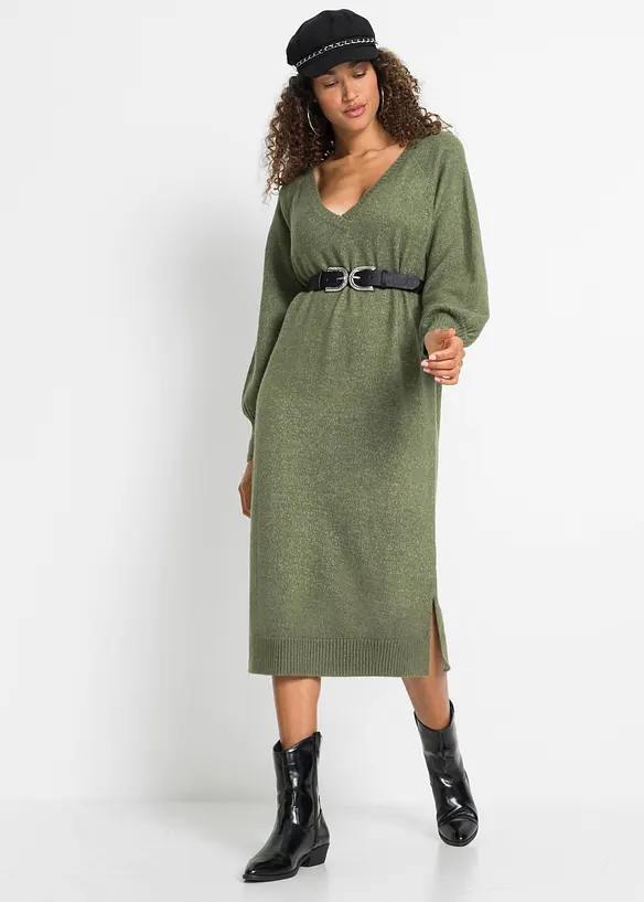 Oversized Strickkleid in Midil&auml;nge, bonprix