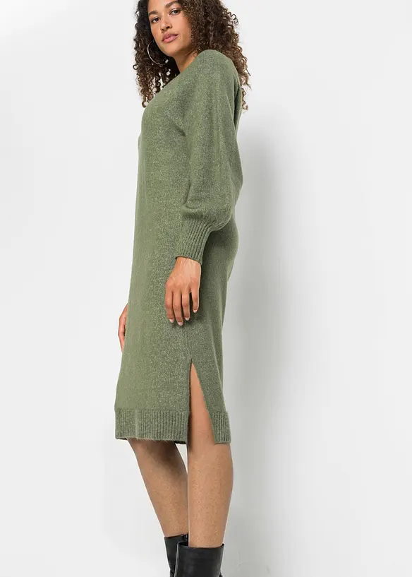 Oversized Strickkleid in Midil&auml;nge, bonprix
