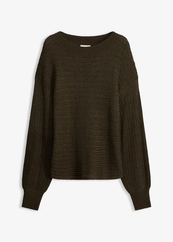 Pull oversize en maille ajour&eacute;e, bonprix