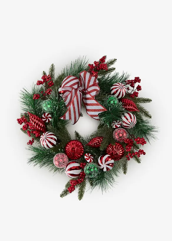 Couronne de porte avec n&oelig;ud et boules, bonprix
