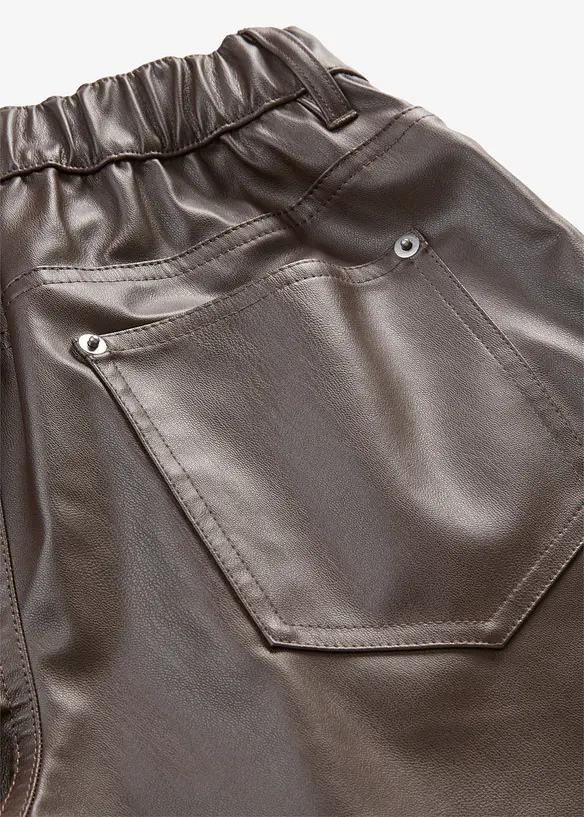 Pantalon enduit &agrave; taille &eacute;lastiqu&eacute;e, bonprix