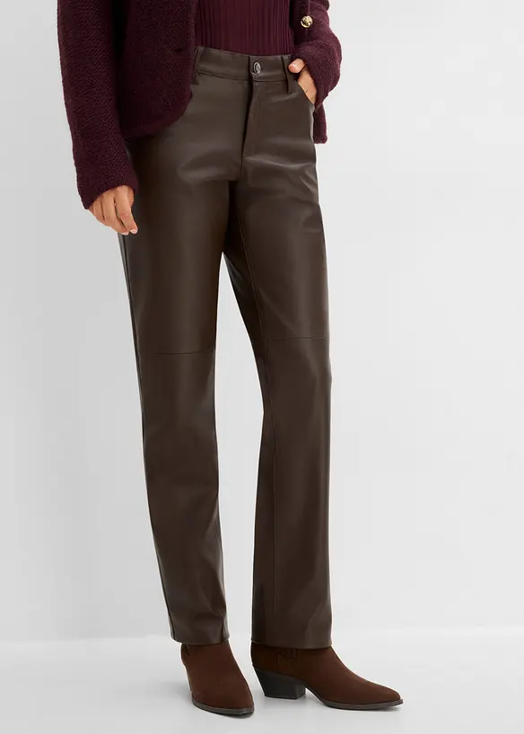 Pantalon enduit &agrave; taille &eacute;lastiqu&eacute;e, bonprix