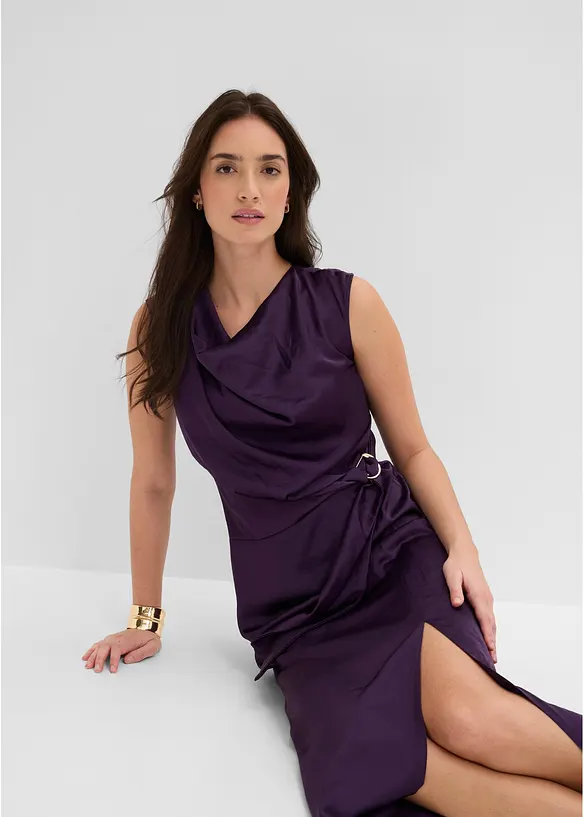 Robe midi en satin fluide, bonprix