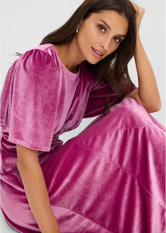 Midikleid aus softem Samt, bonprix