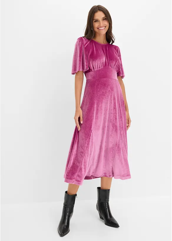 Midikleid aus softem Samt, bonprix