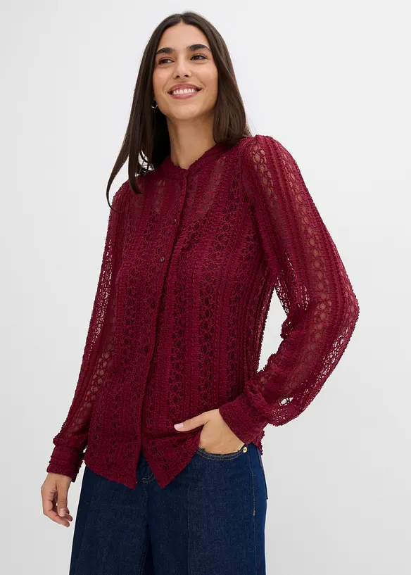 Blouse en jersey avec d&eacute;bardeur (ens. 2&nbsp;pces), bonprix