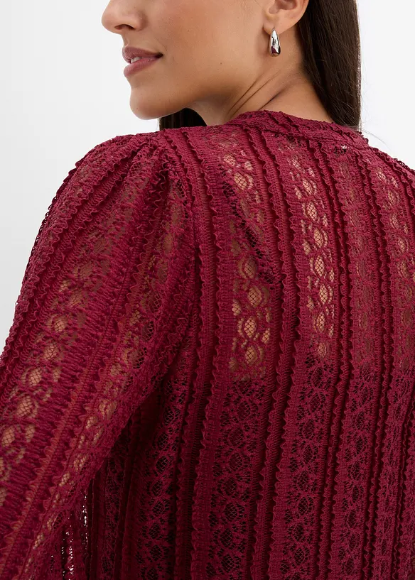 Blouse en jersey avec d&eacute;bardeur (ens. 2&nbsp;pces), bonprix