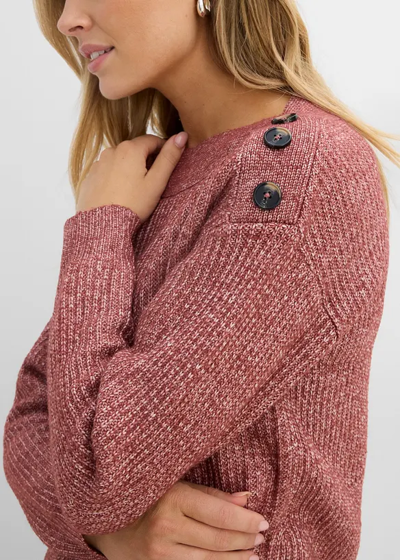 Pull oversize &agrave; boutons, bonprix