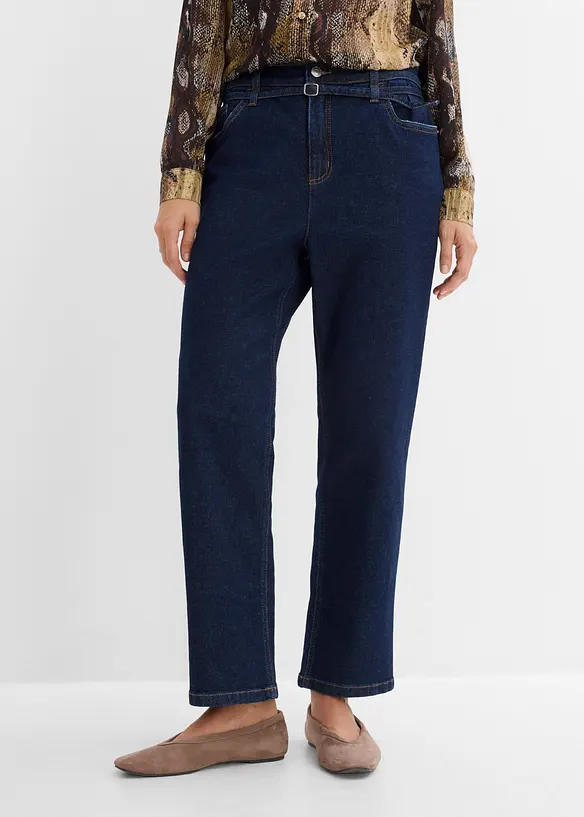 Jean Straight taille haute, raccourci, bonprix
