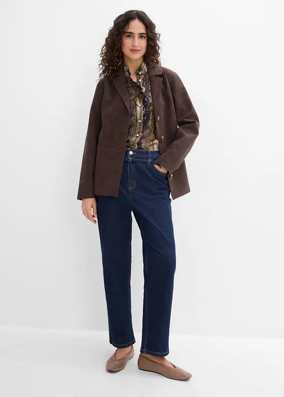 Jean Straight taille haute, raccourci, bonprix