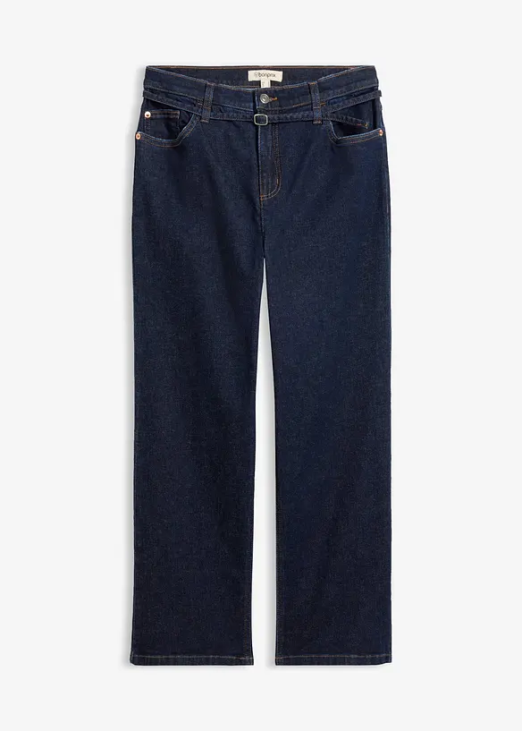 Jean Straight taille haute, raccourci, bonprix