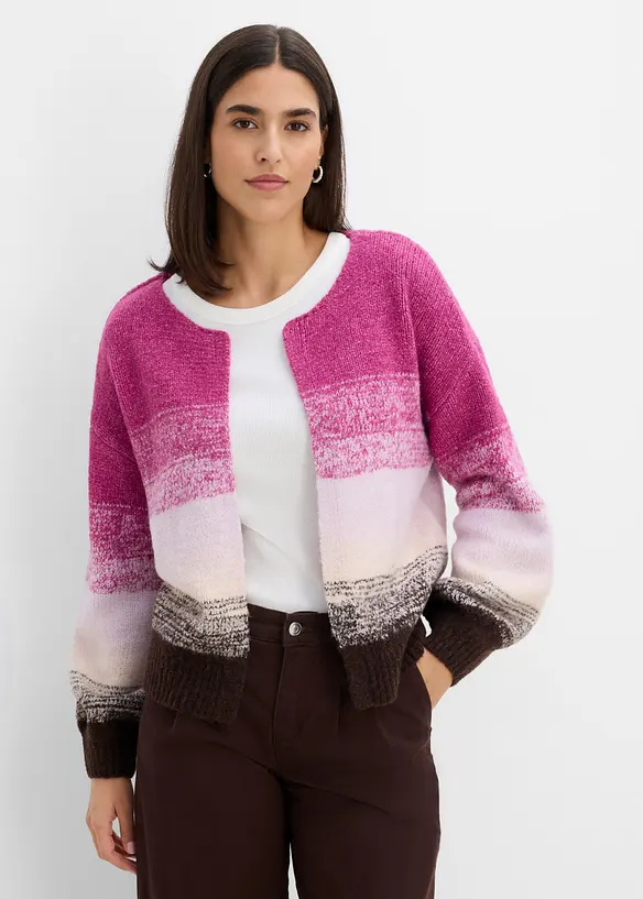 Grobstrickjacke aus weichem Woll-Mix, bonprix