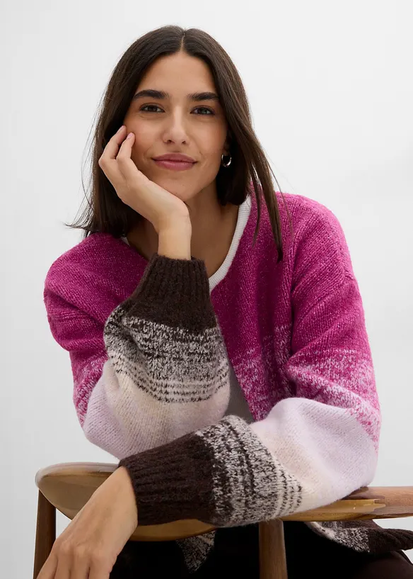 Grobstrickjacke aus weichem Woll-Mix, bonprix
