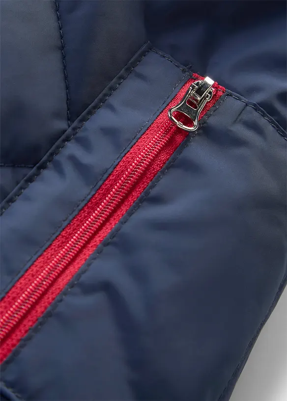 Manteau matelass&eacute; bicolore &agrave; capuche, bonprix