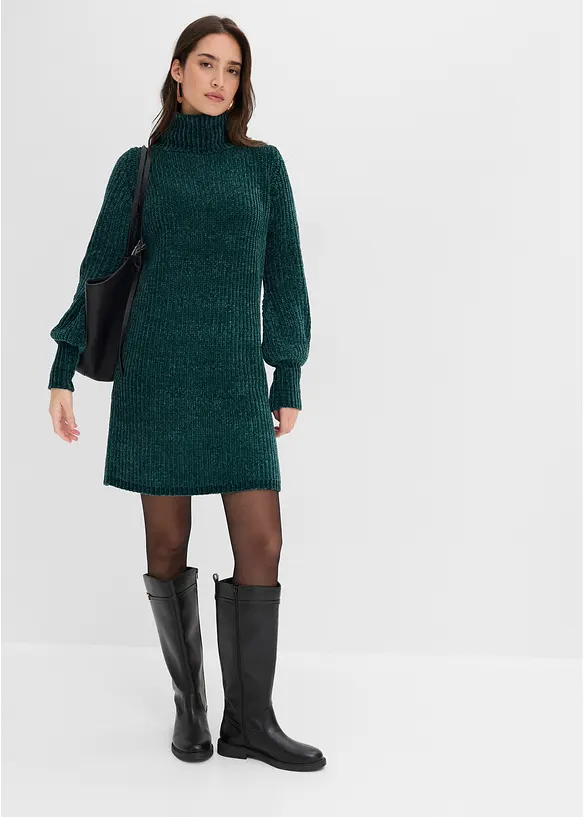Chenille Strickkleid aus recyceltem Polyester, bonprix