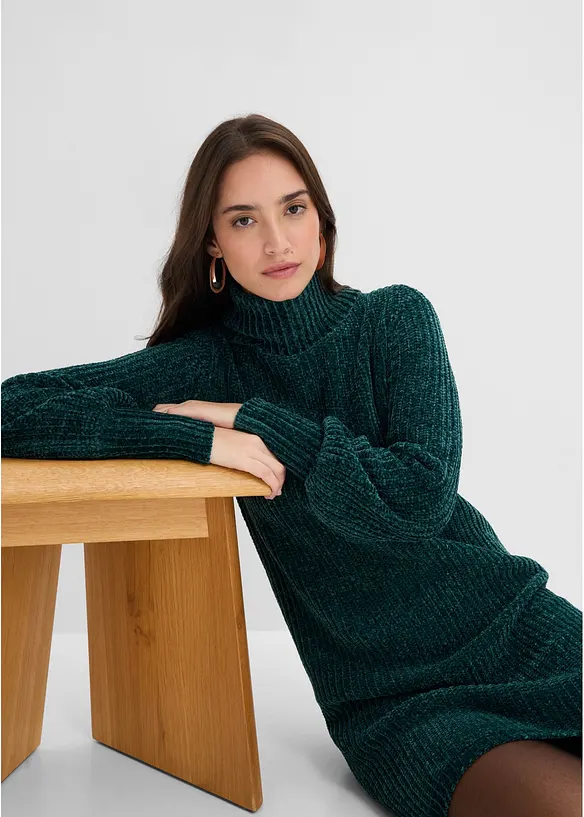 Chenille Strickkleid aus recyceltem Polyester, bonprix