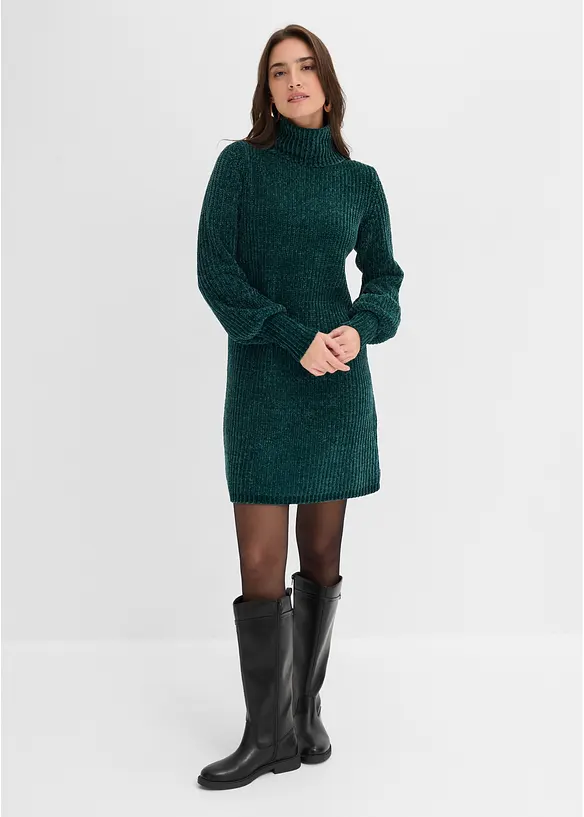 Chenille Strickkleid aus recyceltem Polyester, bonprix