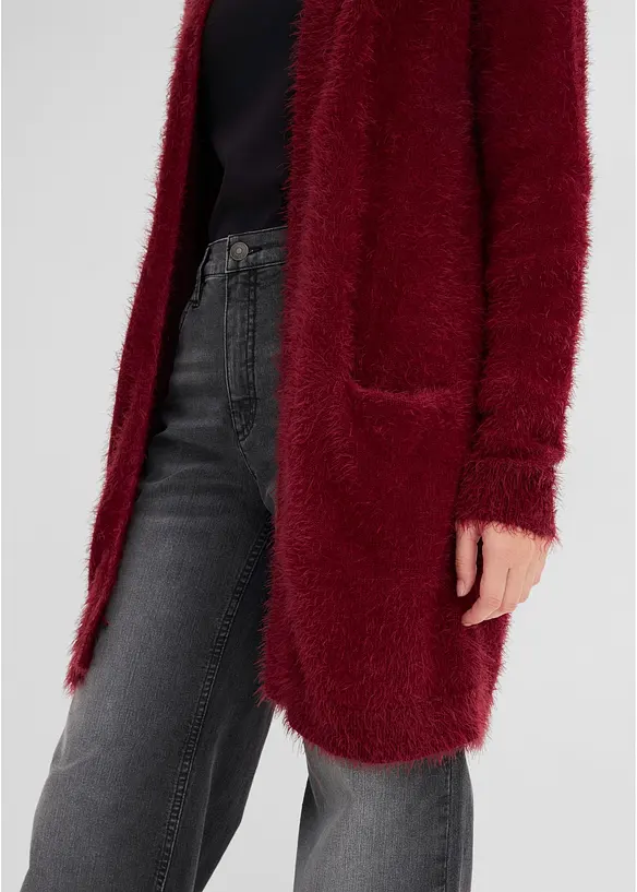 Gilet long en maille duveteuse, bonprix