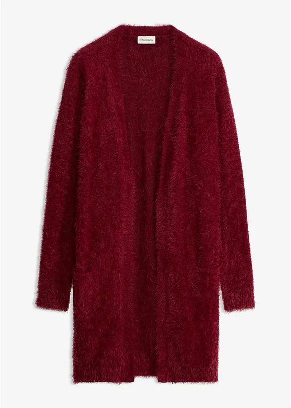 Gilet long en maille duveteuse, bonprix