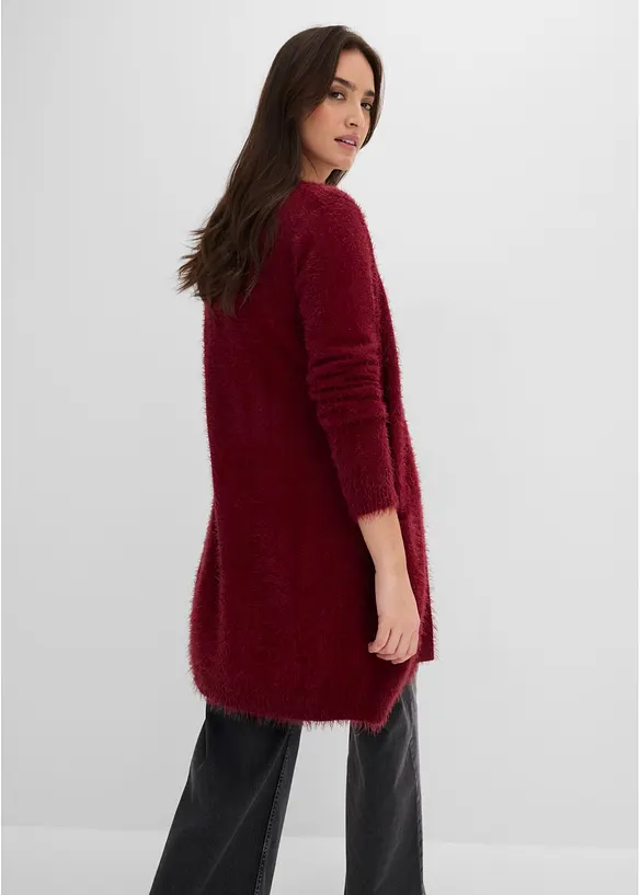 Gilet long en maille duveteuse, bonprix