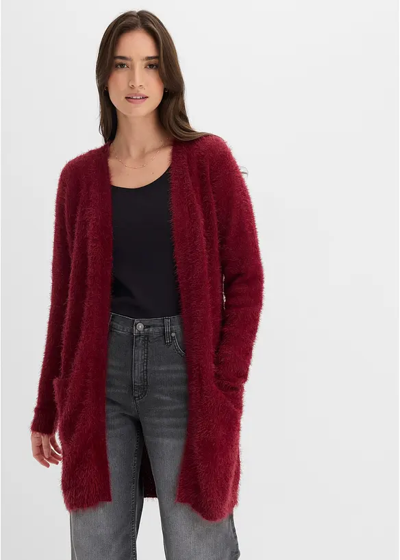 Gilet long en maille duveteuse, bonprix