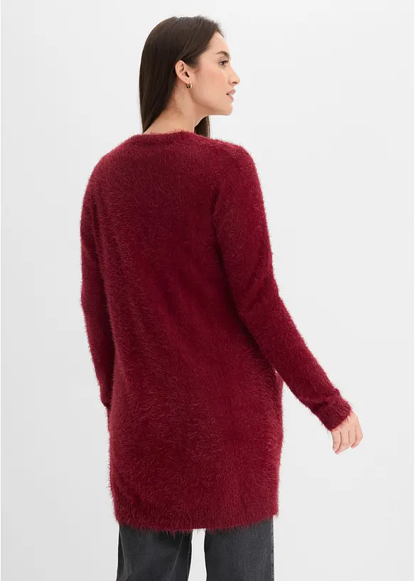 Gilet long en maille duveteuse, bonprix