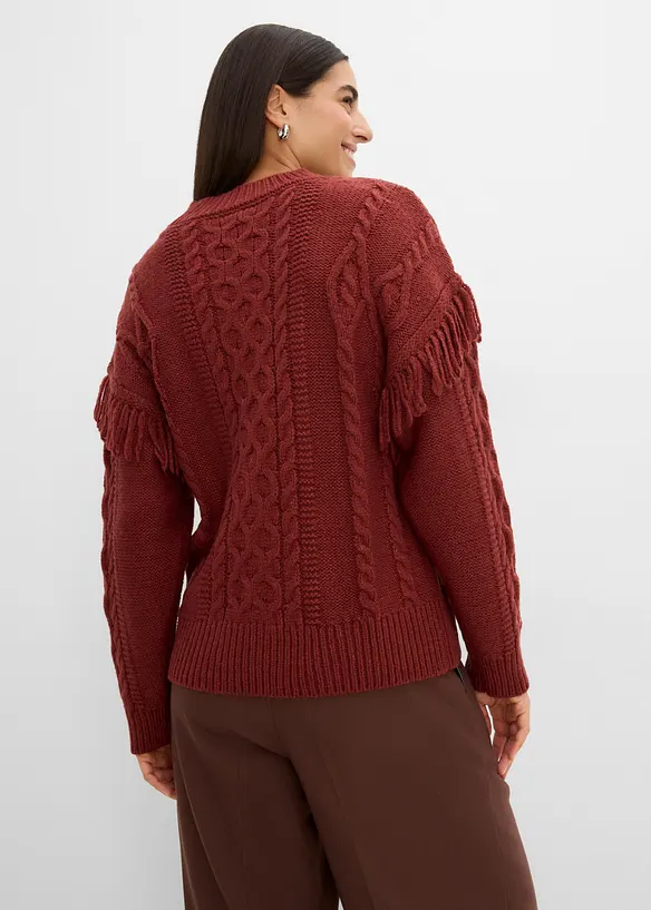 Oversize-Pullover mit Fransen, bonprix