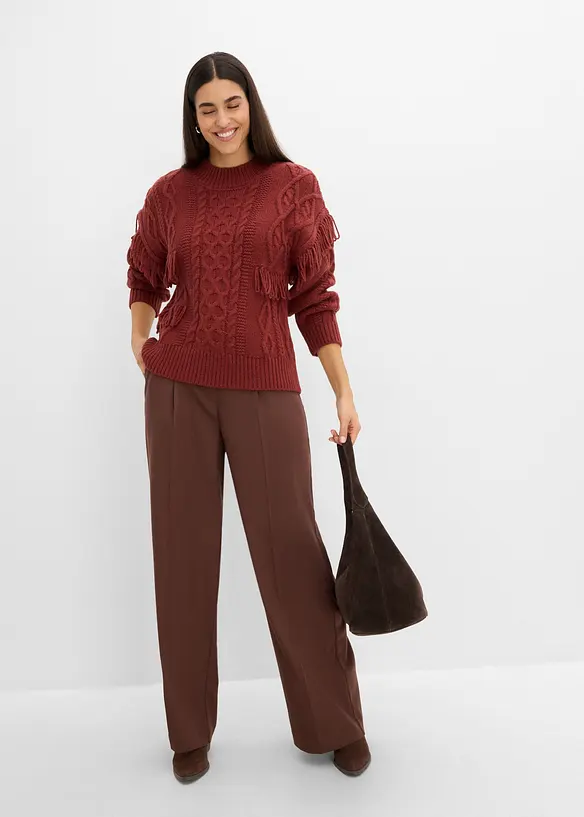 Oversize-Pullover mit Fransen, bonprix