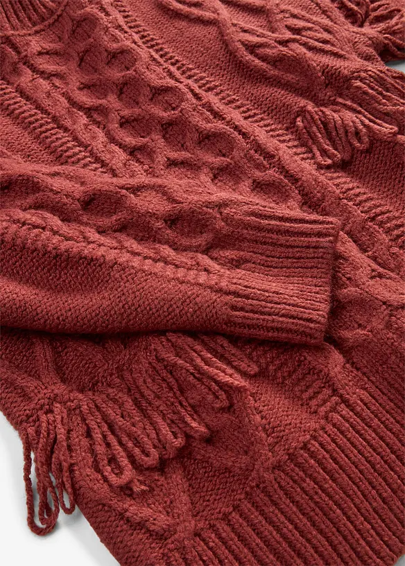 Oversize-Pullover mit Fransen, bonprix