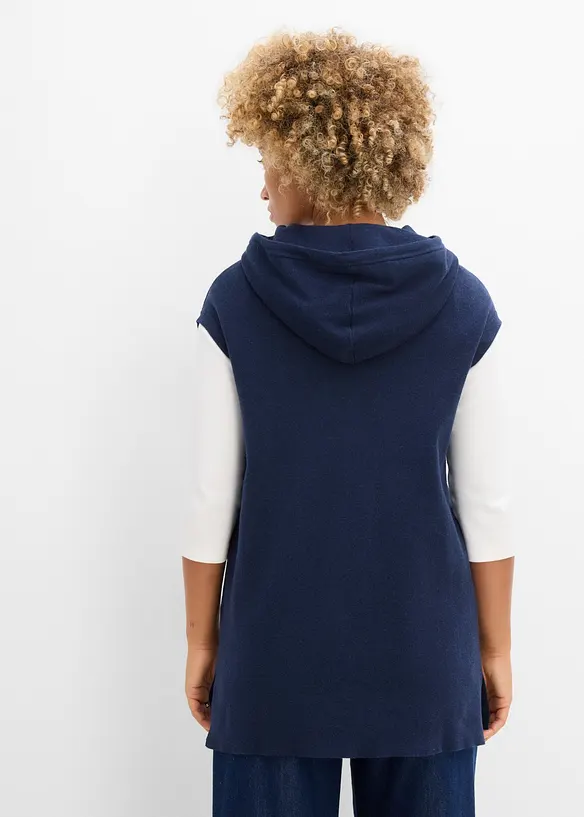 Pull sans manches &agrave; capuche, oversize, bonprix