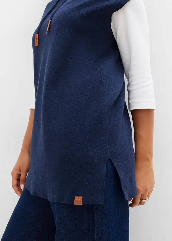 Pull sans manches &agrave; capuche, oversize, bonprix