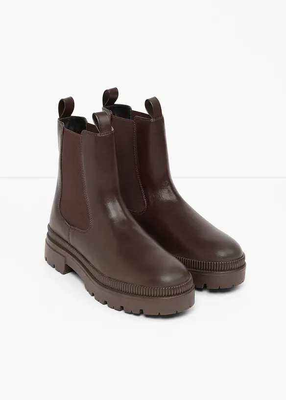 Bottines Chelsea &agrave; semelle crant&eacute;e, bonprix